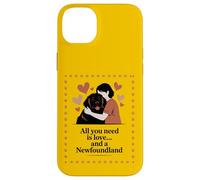 All You Need Is Love and a Newfoundland - Hug Silhouette Case for iPhone 14 Plus