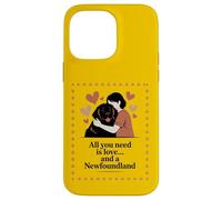 All You Need Is Love and a Newfoundland - Hug Silhouette Case for iPhone 14 Pro Max