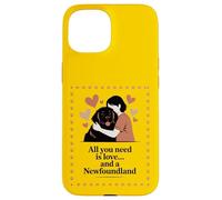 All You Need Is Love and a Newfoundland - Hug Silhouette Case for iPhone 15