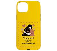 All You Need Is Love and a Newfoundland - Hug Silhouette Case for iPhone 15 Plus