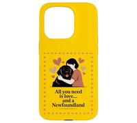 All You Need Is Love and a Newfoundland - Hug Silhouette Case for iPhone 15 Pro