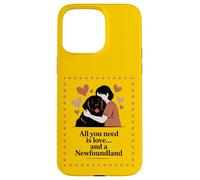 All You Need Is Love and a Newfoundland - Hug Silhouette Case for iPhone 15 Pro Max