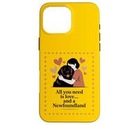 All You Need Is Love and a Newfoundland - Hug Silhouette Case for iPhone 16 Pro Max