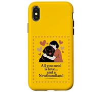 All You Need Is Love and a Newfoundland - Hug Silhouette Case for iPhone X/XS