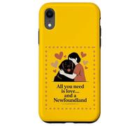 All You Need Is Love and a Newfoundland - Hug Silhouette Case for iPhone XR
