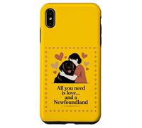 All You Need Is Love and a Newfoundland - Hug Silhouette Case for iPhone XS Max