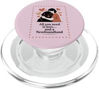 All You Need Is Love and a Newfoundland - Hug Silhouette PopSockets PopGrip for MagSafe