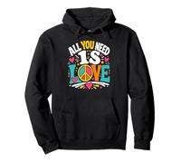 All you need is LOVE Flower Power Love 60s 70s Hippie Pullover Hoodie