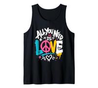 All You Need is Love Flower Power Love 60s 70s Hippie Tank Top