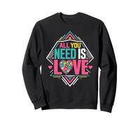 All you need is LOVE hippie 60s 70s Peace Sign Flower Power Sweatshirt