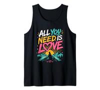 All You Need is Love Hippie 60s 70s Peace Sign Flower Power Tank Top