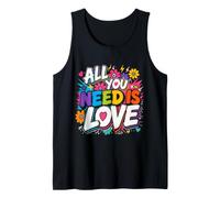 All You Need is Love Hippie 60s 70s Peace Sign Flower Power Tank Top
