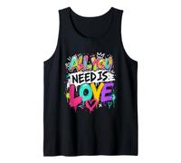 All You Need is Love Hippie 60s 70s Peace Sign Flower Power Tank Top