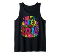 All You Need is Love Hippie 60s 70s Peace Sign Flower Power Tank Top