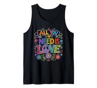 All You Need is Love Hippie 60s 70s Peace Sign Flower Power Tank Top
