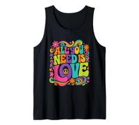 All You Need is Love Hippie 60s 70s Peace Sign Flower Power Tank Top
