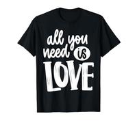 All You Need is Love - Inspiring Positive Message Value Graphic T-Shirt, Men, Black, XL