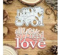 All You Need is Love Layer Valentines Day Metal Die Cuts,Heart Love Valentines Cutting Dies Cut Stencils DIY Scrapbooking Decorative Embossing Paper Scrapbooking Card Making