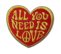 All You Need is Love Peace/Heart Shape Embroidered Iron On/Sew On Patch 7.4 cm x cm (H x W)