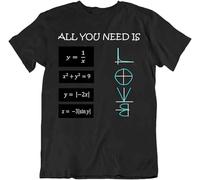 All You Need is Love Slim fit t Shirt Mens Funny Math Shirt Mathematical Equation Humor Tee Black