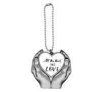 All You Need Is Love Sun Quote Car Keychain Heart Pendant Ornament Charm