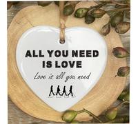 All You Need Is Love The Beatles Gift Quote Ceramic Heart Gift Plaque Office Bithday Christmas Sign cr130