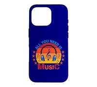 All You Need Is Music Retro Headphones Treble Clef Case for iPhone 16 Pro