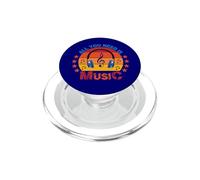 All You Need Is Music Retro Headphones Treble Clef PopSockets PopGrip for MagSafe