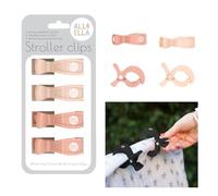 All4Ella Stroller Clips Set of 4, Baby Gift Accessory, Peach/Cream Set…