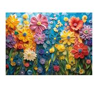 ALL4JIG Flowers Fun Jigsaw Puzzles for Adults and Kids, 1000 Pieces, Christmas Secret Santa Gift, White Elephant Gifts, Number Partitioned for Easy Solving