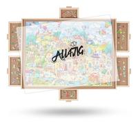 ALL4JIG Rotating Puzzle Board with 6 Drawers and Cover,28"x40"Portable Wooden Jigsaw Puzzle Table for Adults,Lazy Susan Spinning Puzzle Boards Birthday Gift for mom
