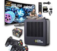 All8bit G11 Pro 100000 Games, 2025 G11 Pro Game Box, 100,000 Games 4K, Retro Game Console, Plug & Play Video Games with 4 Wireless Dual Controllers (64G,2 Controllers)