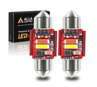 Alla Lighting Dual Color DE3175 DE3021 LED Festoon Bulbs, White/Red Switchback 31MM DE3022 7065 CAN-bus Map, Dome, Door, Trunk, Stepwell Courtesy Lights