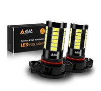 Alla Lighting Super Bright PSX24W 2504 LED Fog Light Bulbs, 6000K Xenon White 2800Lms 12276 Auto 12V Fog Lamps Replacement 5730 33-SMD LEDs