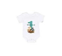 allaboutthebump 1st Birthday Woodland Animals Number Personalised Baby Vest Bodysuit (6-12 Months)