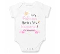 allaboutthebump Every Princess Needs a Fairy Godmother Girls Proposal | Baby Announcement Vest Bodysuit (Pregnancy Reveal) - Optional Gift Wrapped with Box (3-6 Months)