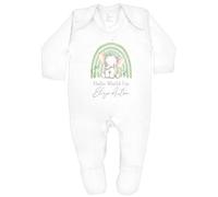 allaboutthebump Hello World Green Elephant Rainbow Personalised Unisex Girls Boys Baby Clothing Bodysuit Sleepsuit for New Baby Arrival Coming Home Outfit (Babygrow: White, 0-3 Months)