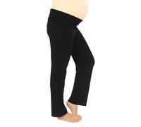 allaboutthebump Maternity Stretch Yoga Pants: Black Trousers [Ideal for Comfort Throughout Pregnancy - Made in Great Britain] (UK, Numeric, 8, Regular, Regular, Black)