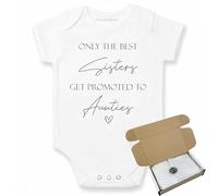 allaboutthebump Only The Best Sisters Get Promoted To Aunties (Auntys) Baby Announcement Personalised Baby Vest Gift for Pregnancy Reveal