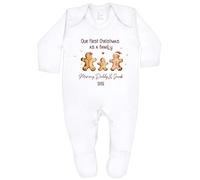 allaboutthebump Personalised Baby First Christmas As A Family Bodysuit, 100% Cotton, Gingerbread Design, My 1st Xmas (Babygrow: White, 0-3 Months)
