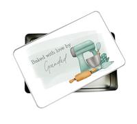 allaboutthebump Personalised Baked With Love Sweet Biscuit Cookie Treat Tin for Grandad | Nanny | Grandma (19.5cm x 12.5cm x 5.5cm) [Ideal Christmas, Mothers Day or Birthday Gift Present]