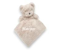 allaboutthebump Personalised Embroidered New Baby Beige Blanket, Teddy Bear Comforter or Gift Set - Customised Name (Girls Boys Unisex Neutral Nursery Pram) (Beige-Brown, Comforter: Teddy Bear)