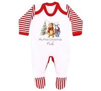 allaboutthebump Personalised Festive Classic Pooh Bear Hundred Acre Wood Sibling Matching Christmas Babygrow/Pyjamas Xmas (UK, Age, 0 Months, 3 Months, Babygrow: Red Stripe)