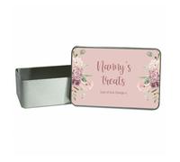 allaboutthebump Personalised Floral Printed Sweet Biscuit Cookie Treat Tin for Mum | Nanny | Aunty (19.5cm x 12.5cm x 5.5cm) [Ideal Christmas, Mothers Day or Birthday Gift Present] Bits and Bobs