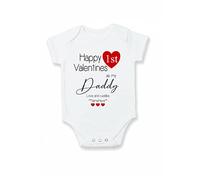 allaboutthebump Personalised Happy First Valentines as my Daddy Baby Vest Bodysuit (12-18 Months)