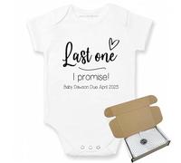 allaboutthebump Personalised Last One I Promise Baby Announcement Gift Baby Vest 100% Cotton Bodysuit Baby Shower | Made in UK | Optional Gift Wrap