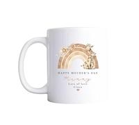 allaboutthebump Personalised Mother’s Day Mug for Mummy - Rainbow Giraffe Design - Custom Name Ceramic Mug - Mother’s Day Gift from Baby