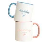 allaboutthebump Personalised Mummy and Daddy Est. 2026 Ceramic Mug Set, Custom Couples Gift for New Parents, Pregnancy Reveal, Dishwasher and Microwave Safe (Set of 2: Mum & Dad)