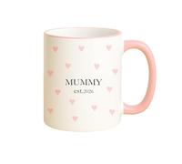 allaboutthebump Personalised Mummy & Daddy Est. 2026 Heart Ceramic Mug Set, Custom New Parents Gift, Pregnancy Announcement, Baby Shower, Mother's Day & Father's Day (Pink Mug: Mummy)
