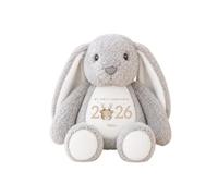 allaboutthebump Personalised My First Christmas 2026 Soft Toy with Name - Bunny, Reindeer or Christmas Elf Plush - Baby’s First Christmas Keepsake Gift for Boy or Girl (Rabbit: Grey)